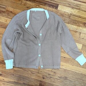 Women's Tan Cardigan Sweater